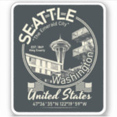 PICTOGRAM SEATTLE CITY - WASHINGTON STICKER (Voorkant)