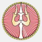 Pictogram Shiva Trident Ronde Sticker (Voorkant)
