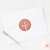 Pictogram Shiva Trident Ronde Sticker (Envelop)