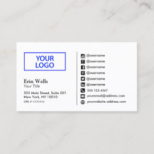 Pictogram Sociale media Voeg uw Logo-netwerk toe Visitekaartje