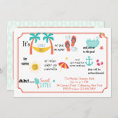 Pictogram Summertime Basis uitnodiging (Voorkant / Achterkant)