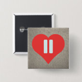 Pictogram Symbolen pauzeren Vierkante Button 5,1 Cm (Voorkant /achterkant)