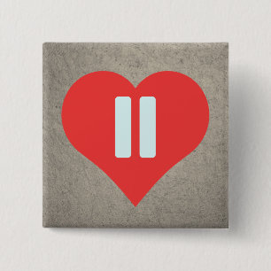 Pictogram Symbolen pauzeren Vierkante Button 5,1 Cm