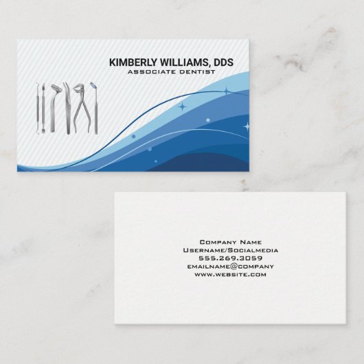 Pictogram Tandheelkundige hulpmiddelen | gezondhei Visitekaartje (Voorkant / Achterkant)