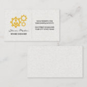 Pictogram tandwielen | Achtergrond papierstructuur Visitekaartje (Voorkant / Achterkant)