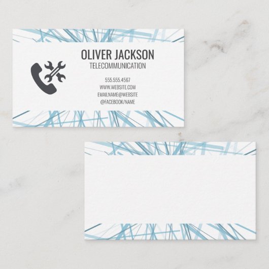 Pictogram telefoonhardware | Abstracte lijnen Visitekaartje (Voorkant / Achterkant)