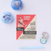 Pictogram Tennis Player, Tennis Lessen/Klassen Flyer (Enkel)