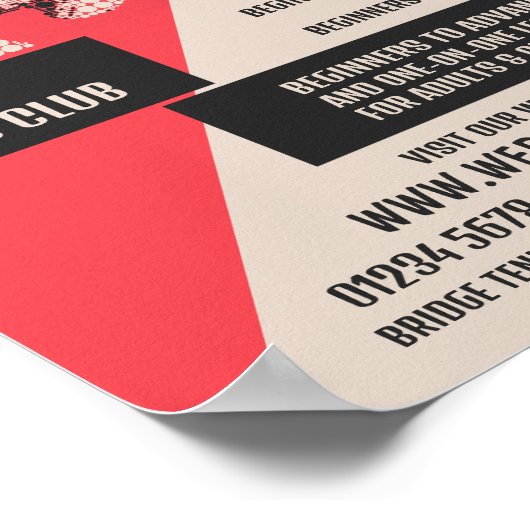 Pictogram Tennis Player, Tennis Lessen/Klassen Poster (Hoek)