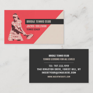 Pictogram Tennis Player, Tennis Player/Coach Visitekaartje