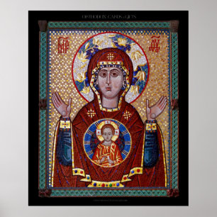 Pictogram theotokos "of the Sign" Poster
