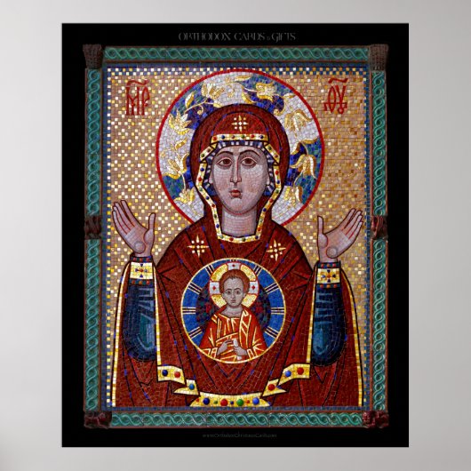 Pictogram theotokos "of the Sign" Poster (Voorkant)