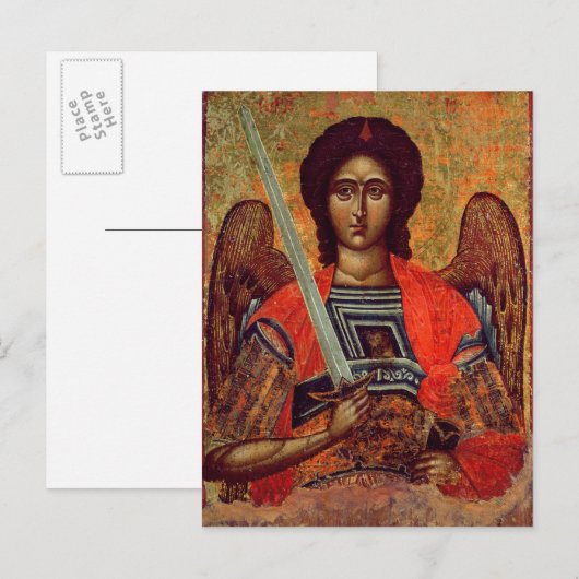Pictogram van de Angel Michael, Grieks, 18e eeuw Briefkaart (Voorkant / Achterkant)