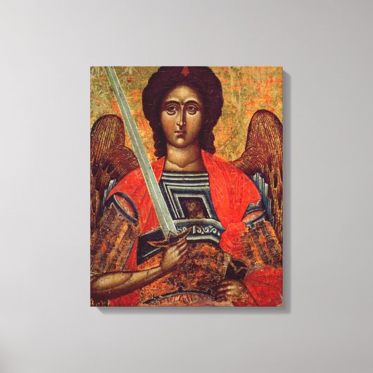 Pictogram van de Angel Michael, Grieks, 18e eeuw Canvas Afdruk (Voorkant)