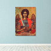 Pictogram van de Angel Michael, Grieks, 18e eeuw Canvas Afdruk (Insitu (Houten vloer))