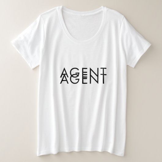 Pictogram van dubbele agent grote maat t-shirt (Design voorkant)