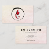 Pictogram van glas uit wijn visitekaartje (Voorkant / Achterkant)