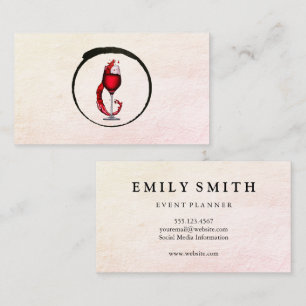 Pictogram van glas uit wijn visitekaartje