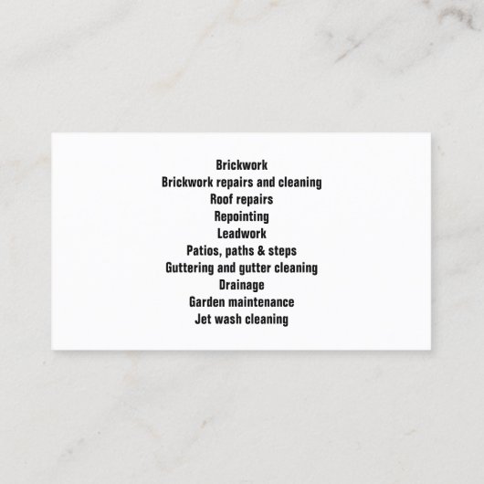 Pictogram van het hulpmiddel van de bouw en van he visitekaartje (Achterkant)