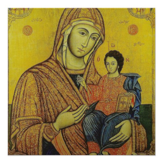 Pictogram van Maagd Mary Poster (Voorkant)