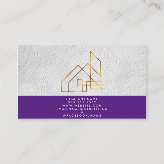Pictogram van onroerend goed thuis | Moderne stijl Visitekaartje (Achterkant)