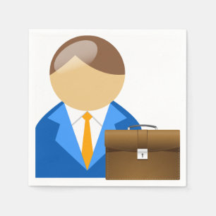 Pictogram van professionele zakenman met aktetas servet
