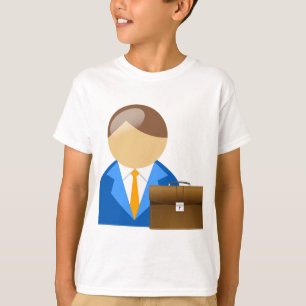 Pictogram van professionele zakenman met aktetas t-shirt