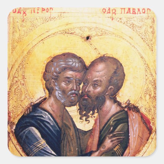 Pictogram van SS. Peter en Paul Vierkante Sticker (Voorkant)