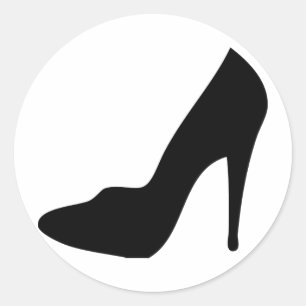 pictogram van stiletto met hoge hak ronde sticker