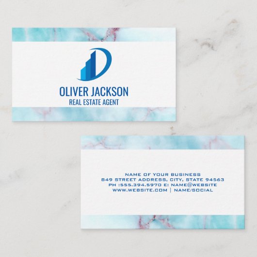 Pictogram van vastgoedgebouw | Ocean Granite Visitekaartje (Voorkant / Achterkant)