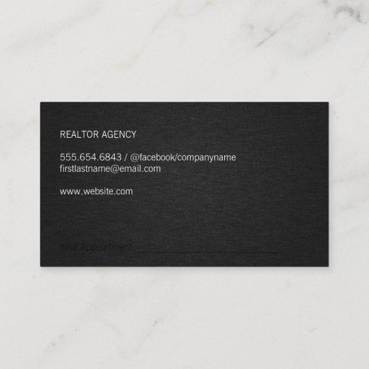 Pictogram vastgoed | Linen textuur Afsprakenkaartje (Achterkant)