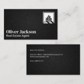 Pictogram vastgoed | Linen textuur Afsprakenkaartje (Voorkant / Achterkant)