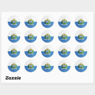 Pictogram vlag San Marino-ronde Ronde Sticker