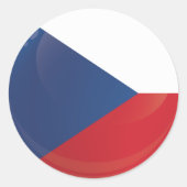 Pictogram vlag Tsjechië-ronde Ronde Sticker (Voorkant)