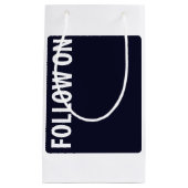 Pictogram & volg op Logo Knop Cadeautas (Voorkant)