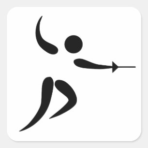 Pictogram voor competitief en Olympische omheining Vierkante Sticker