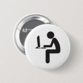 Pictogram voor computergebruiker ronde button 5,7 cm (Voorkant /achterkant)