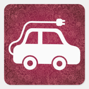 Pictogram voor elektrische auto's vierkante sticker