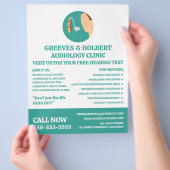 Pictogram voor gehoorhulp, audioloog, klinische au flyer (Hand)