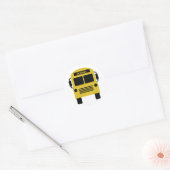 pictogram voor gele schoolbus ronde sticker (Envelop)