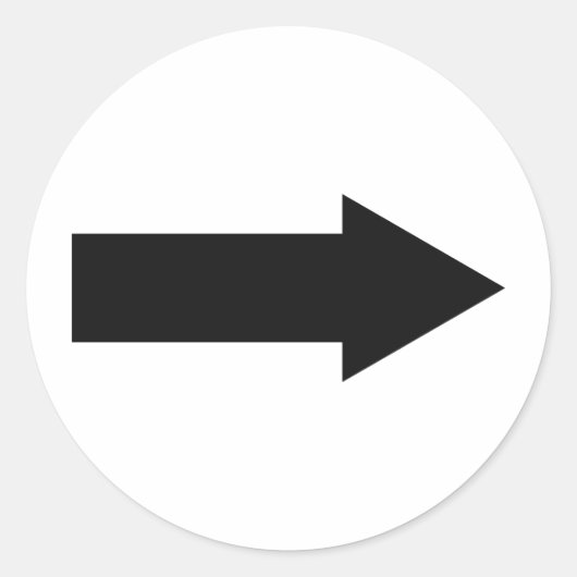 pictogram voor het zwarte pijlrechts ronde sticker (Voorkant)