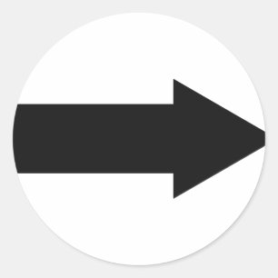 pictogram voor het zwarte pijlrechts ronde sticker