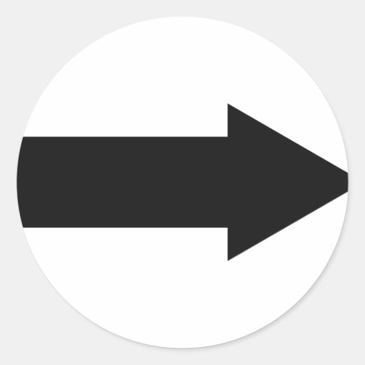 pictogram voor het zwarte pijlrechts ronde sticker (Voorkant)