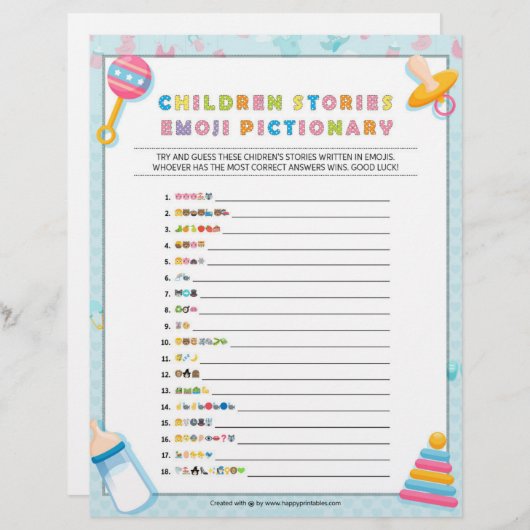 Pictogram voor kinderverhaal [Basics Blue] Briefhoofd (Voorkant / Achterkant)