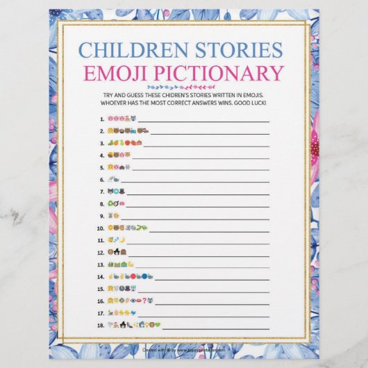 Pictogram voor kinderverhaal [Florale Waterverf] Briefhoofd (Voorkant)