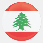 Pictogram voor Libanon-ronde Ronde Sticker (Voorkant)
