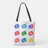 Pictogram voor sociale media tote bag (Achterkant)