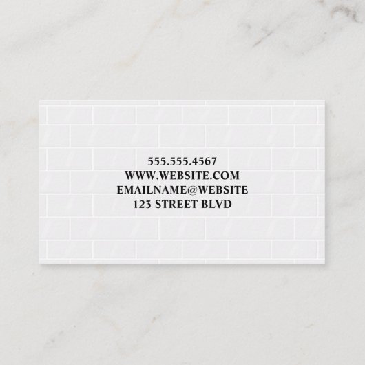 Pictogram voor thuis | Witte bakstenen tegels Visitekaartje (Achterkant)