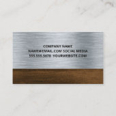 Pictogram voor timmergereedschappen | Metalen en h Visitekaartje (Achterkant)