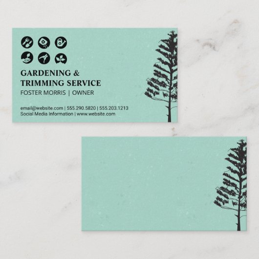Pictogram voor tuingereedschappen | Boom Visitekaartje (Voorkant / Achterkant)