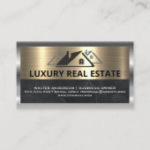 Pictogram voor vastgoed | Metallisch goud en zilve Visitekaartje (Voorkant)